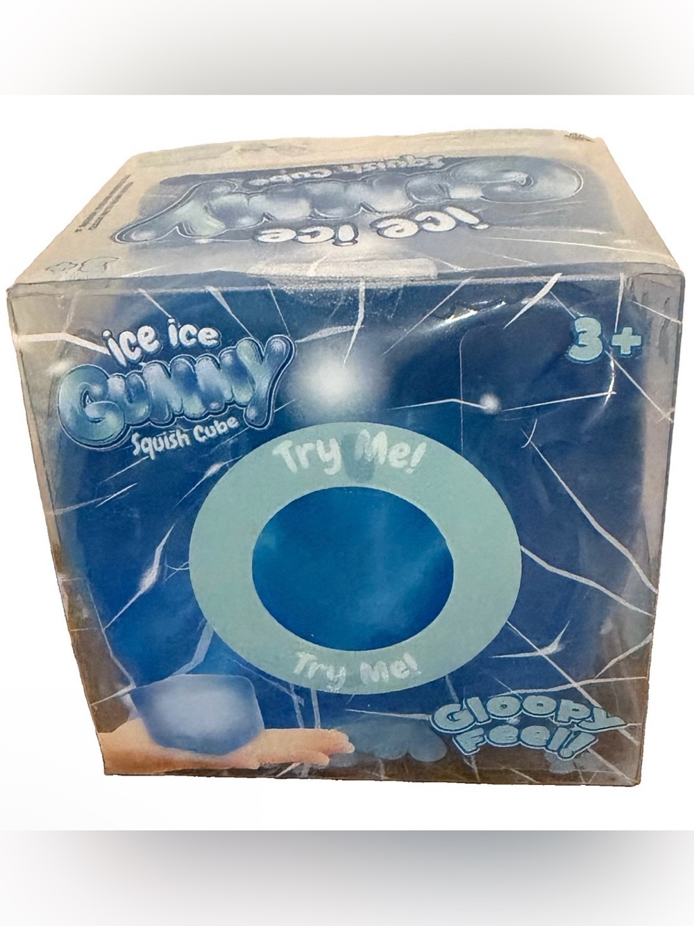 Ice Ice Gummy Squishy Cube - Blue NWT